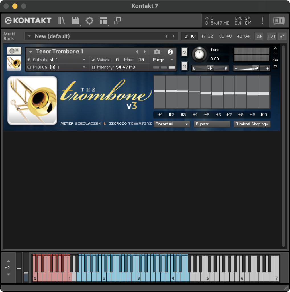 Sample Modeling - Brass Bundle 47 GUI - Trombone - Timbral Shaping Selection