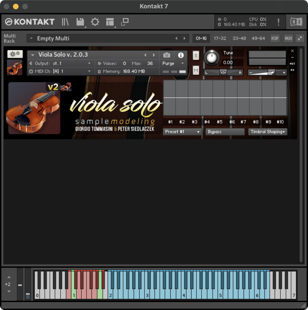 GUI - Solo Viola - Timbral Shaping Selection